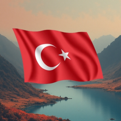 График торгового терминала на фоне панорамы Стамбула и логотипов турецких платежных систем